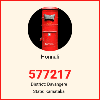 Honnali pin code, district Davangere in Karnataka
