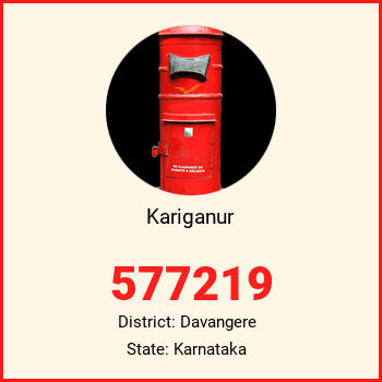 Kariganur pin code, district Davangere in Karnataka