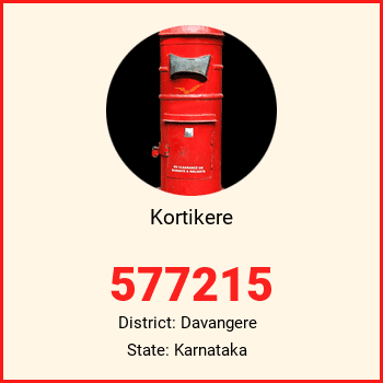 Kortikere pin code, district Davangere in Karnataka