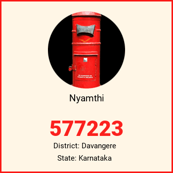 Nyamthi pin code, district Davangere in Karnataka