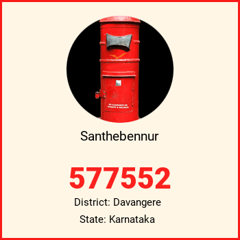 Santhebennur pin code, district Davangere in Karnataka