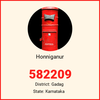 Honniganur pin code, district Gadag in Karnataka
