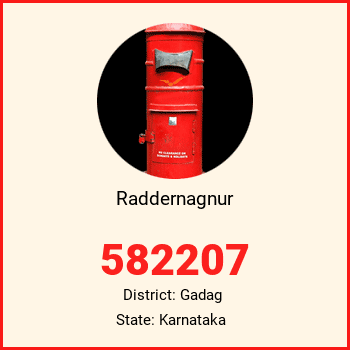 Raddernagnur pin code, district Gadag in Karnataka