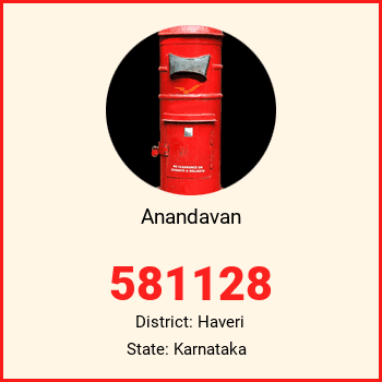 Anandavan pin code, district Haveri in Karnataka