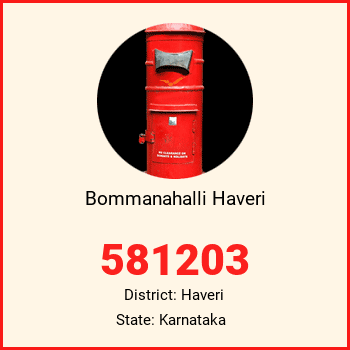 Bommanahalli Haveri pin code, district Haveri in Karnataka