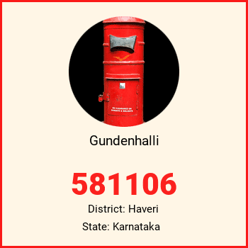 Gundenhalli pin code, district Haveri in Karnataka
