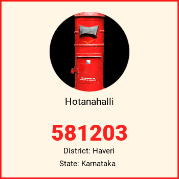Hotanahalli pin code, district Haveri in Karnataka