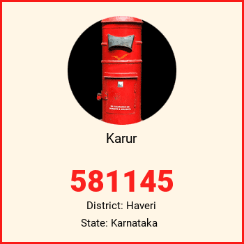 Karur pin code, district Haveri in Karnataka
