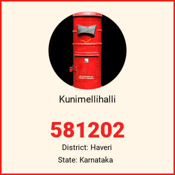 Kunimellihalli pin code, district Haveri in Karnataka