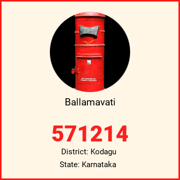 Ballamavati pin code, district Kodagu in Karnataka
