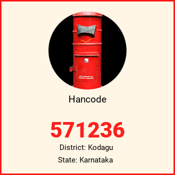 Hancode pin code, district Kodagu in Karnataka