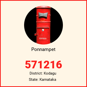 Ponnampet pin code, district Kodagu in Karnataka