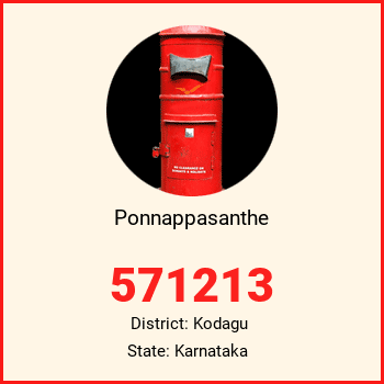 Ponnappasanthe pin code, district Kodagu in Karnataka