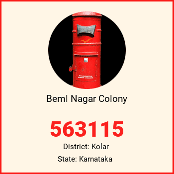 Beml Nagar Colony pin code, district Kolar in Karnataka