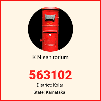 K N sanitorium pin code, district Kolar in Karnataka