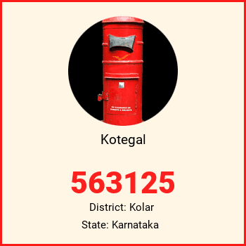 Kotegal pin code, district Kolar in Karnataka