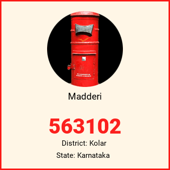 Madderi pin code, district Kolar in Karnataka