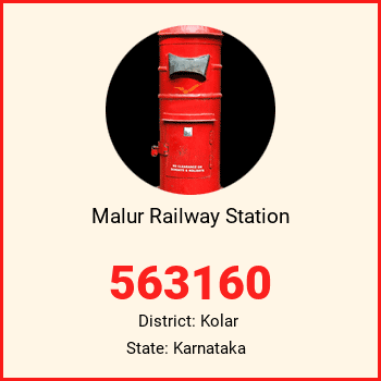 Malur Railway Station pin code, district Kolar in Karnataka