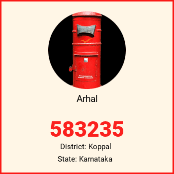 Arhal pin code, district Koppal in Karnataka