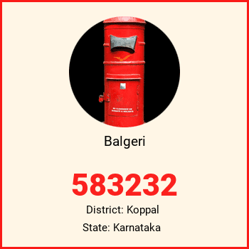 Balgeri pin code, district Koppal in Karnataka