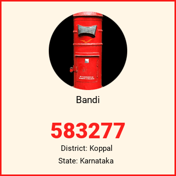Bandi pin code, district Koppal in Karnataka