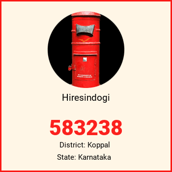 Hiresindogi pin code, district Koppal in Karnataka