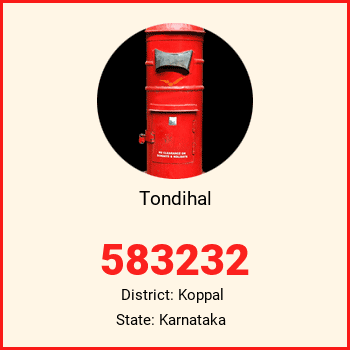 Tondihal pin code, district Koppal in Karnataka