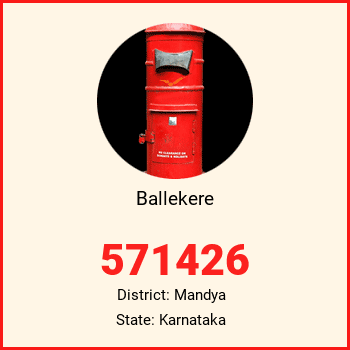 Ballekere pin code, district Mandya in Karnataka