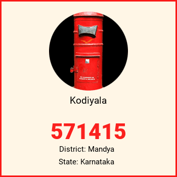 Kodiyala pin code, district Mandya in Karnataka