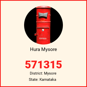 Hura Mysore pin code, district Mysore in Karnataka