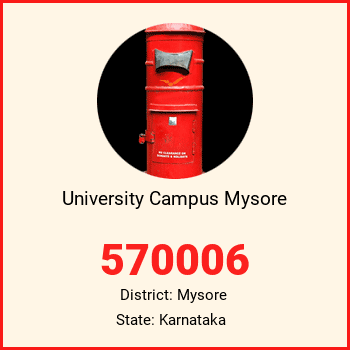 University Campus Mysore pin code, district Mysore in Karnataka