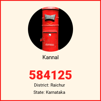 Kannal pin code, district Raichur in Karnataka