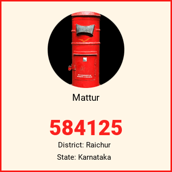 Mattur pin code, district Raichur in Karnataka