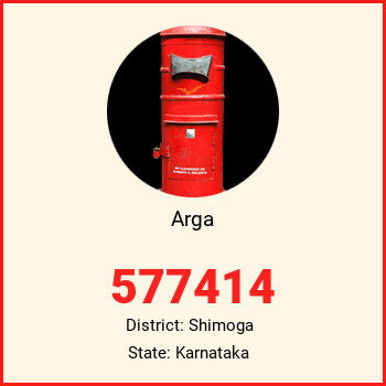 Arga pin code, district Shimoga in Karnataka
