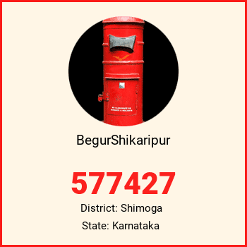 BegurShikaripur pin code, district Shimoga in Karnataka