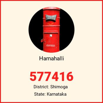Harnahalli pin code, district Shimoga in Karnataka
