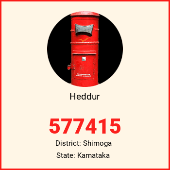 Heddur pin code, district Shimoga in Karnataka