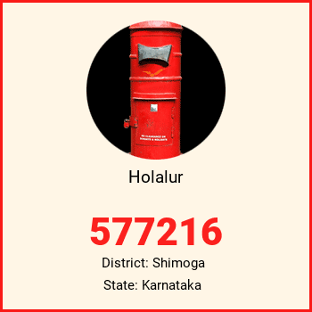Holalur pin code, district Shimoga in Karnataka