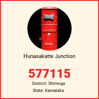 Hunasakatte Junction pin code, district Shimoga in Karnataka