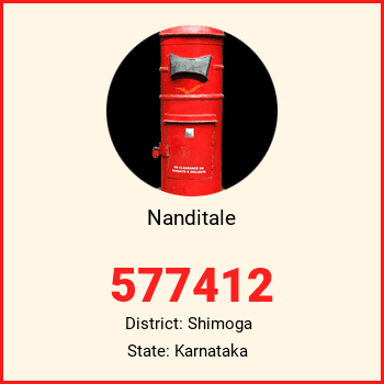 Nanditale pin code, district Shimoga in Karnataka