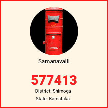 Samanavalli pin code, district Shimoga in Karnataka