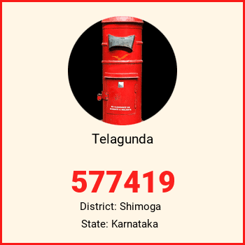 Telagunda pin code, district Shimoga in Karnataka