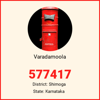 Varadamoola pin code, district Shimoga in Karnataka