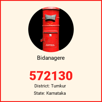Bidanagere pin code, district Tumkur in Karnataka