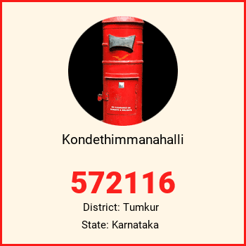 Kondethimmanahalli pin code, district Tumkur in Karnataka