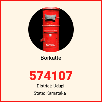 Borkatte pin code, district Udupi in Karnataka