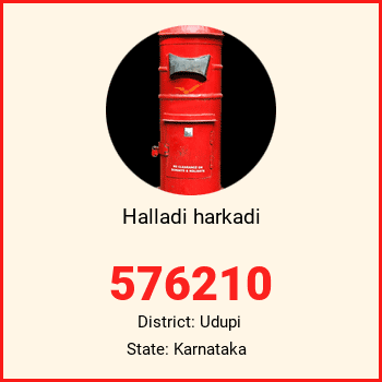 Halladi harkadi pin code, district Udupi in Karnataka