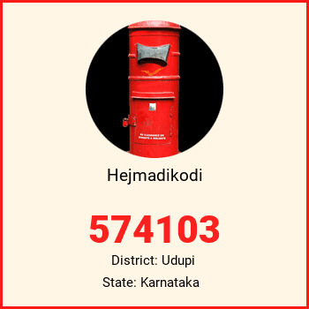 Hejmadikodi pin code, district Udupi in Karnataka