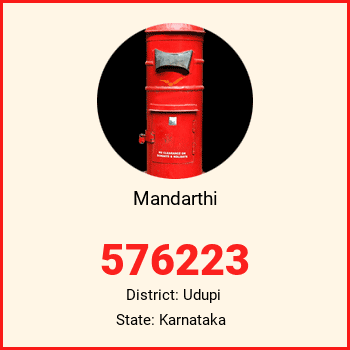 Mandarthi pin code, district Udupi in Karnataka