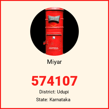 Miyar pin code, district Udupi in Karnataka